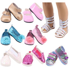 Load image into Gallery viewer, Doll Shoes 7 Cm Sequin Cute Sandals Shoes Boots For 18 Inch American&amp;43 Cm Baby New Born Doll Accessories Girl`s Toy  1/3 Blyth
