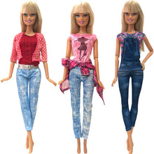 Load image into Gallery viewer, NK 5 Pcs./Set Doll Fashion Outfits Daily Wear Casual Dress Shirt Skirt Dollhouse Clothes for Barbie Doll Accessories 5G JJ
