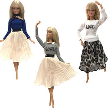 Load image into Gallery viewer, NK 5 Pcs./Set Doll Fashion Outfits Daily Wear Casual Dress Shirt Skirt Dollhouse Clothes for Barbie Doll Accessories 5G JJ
