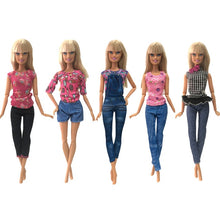 Load image into Gallery viewer, NK 5 Pcs./Set Doll Fashion Outfits Daily Wear Casual Dress Shirt Skirt Dollhouse Clothes for Barbie Doll Accessories 5G JJ
