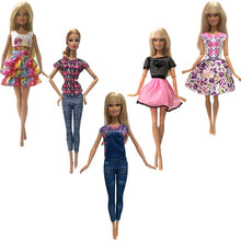 Load image into Gallery viewer, NK 5 Pcs./Set Doll Fashion Outfits Daily Wear Casual Dress Shirt Skirt Dollhouse Clothes for Barbie Doll Accessories 5G JJ
