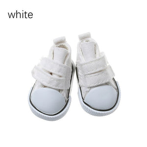 1 Pair 5cm Doll Shoes Denim Slippers For Dolls Fashion Denim Mini Shoes 1/6 For Handmade Dolls High Top Plimsolls Mini Sneakers