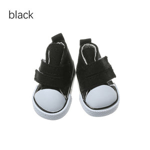 1 Pair 5cm Doll Shoes Denim Slippers For Dolls Fashion Denim Mini Shoes 1/6 For Handmade Dolls High Top Plimsolls Mini Sneakers