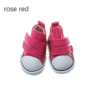 1 Pair 5cm Doll Shoes Denim Slippers For Dolls Fashion Denim Mini Shoes 1/6 For Handmade Dolls High Top Plimsolls Mini Sneakers