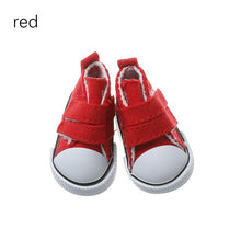 Load image into Gallery viewer, 1 Pair 5cm Doll Shoes Denim Slippers For Dolls Fashion Denim Mini Shoes 1/6 For Handmade Dolls High Top Plimsolls Mini Sneakers
