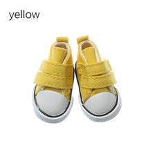 Load image into Gallery viewer, 1 Pair 5cm Doll Shoes Denim Slippers For Dolls Fashion Denim Mini Shoes 1/6 For Handmade Dolls High Top Plimsolls Mini Sneakers
