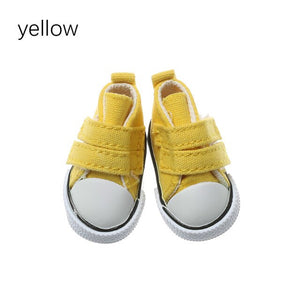1 Pair 5cm Doll Shoes Denim Slippers For Dolls Fashion Denim Mini Shoes 1/6 For Handmade Dolls High Top Plimsolls Mini Sneakers