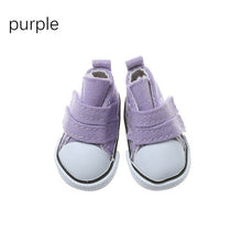 Load image into Gallery viewer, 1 Pair 5cm Doll Shoes Denim Slippers For Dolls Fashion Denim Mini Shoes 1/6 For Handmade Dolls High Top Plimsolls Mini Sneakers
