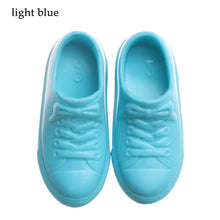 Load image into Gallery viewer, 1 Pair 5cm Doll Shoes Denim Slippers For Dolls Fashion Denim Mini Shoes 1/6 For Handmade Dolls High Top Plimsolls Mini Sneakers
